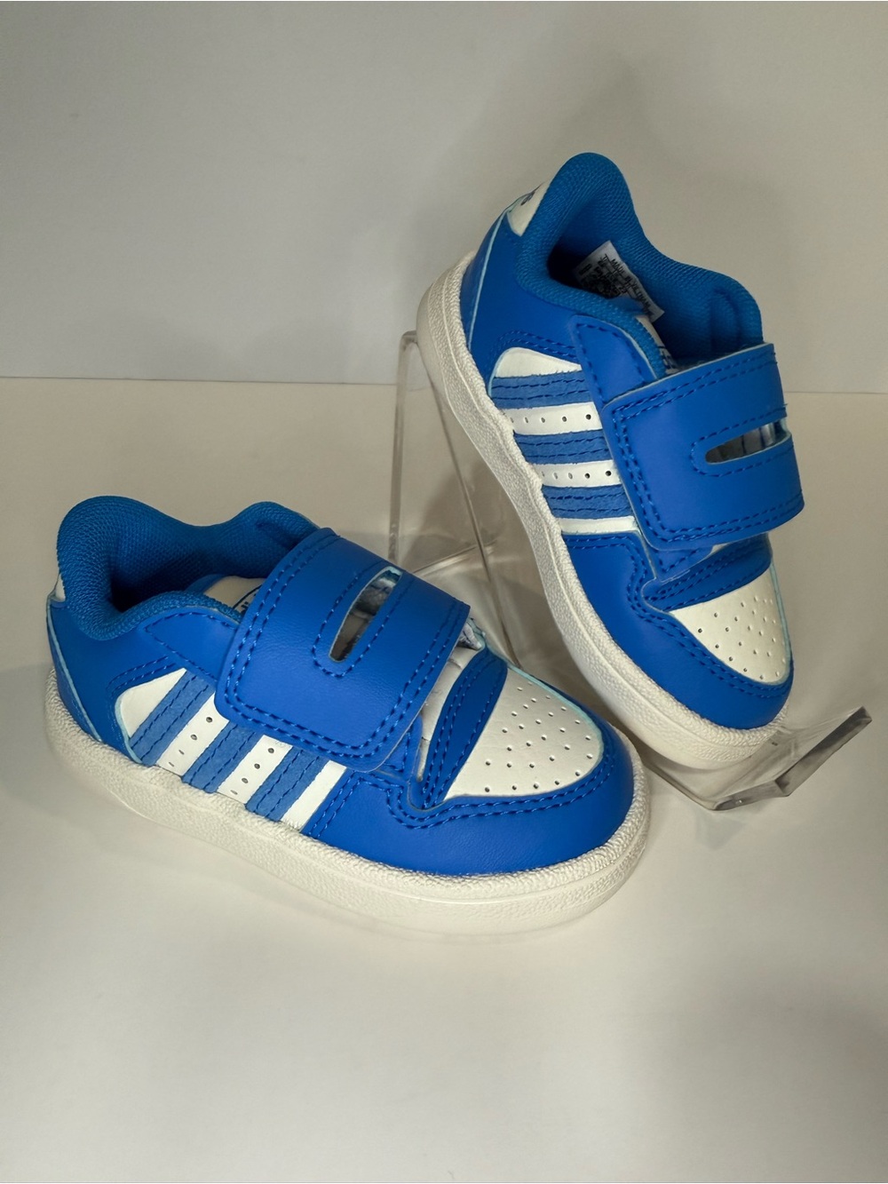 adidas Blue and White Kids Velcro Sneaker